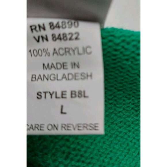 Adrian Delafield Sweater Size Large Beaded Knit Green Faux Tank Pearl Buttons - Picture 9 of 9